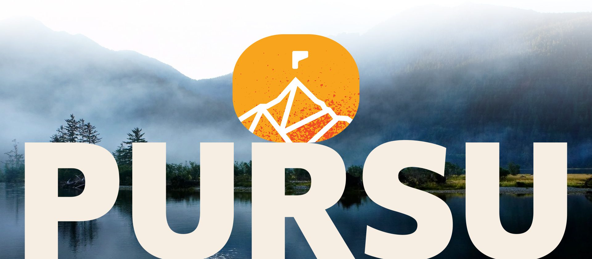 A picture of the word urs with mountains in the background.